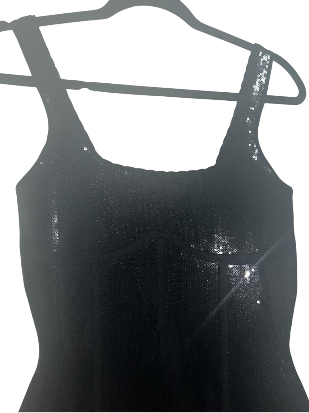 NEW NWT Fleur Du Mal Sequin Knit Bodycon Midi Dress In Black - Picture 5 of 12